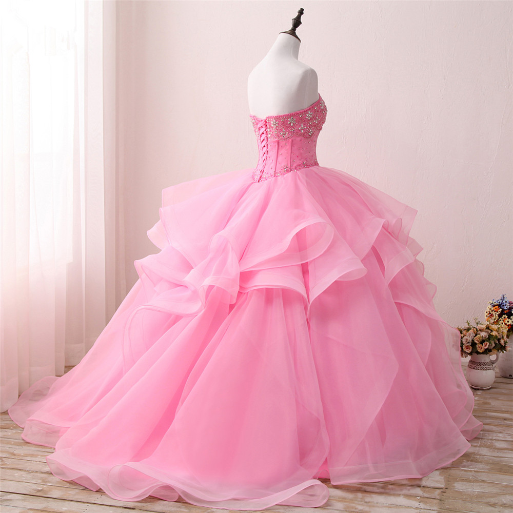 2018 New Arrived Real Photo Sexy Crystal Ball Gown Quinceanera Dress with Beading Sequin Sweet 16 Dress Vestido Debutante Gowns BQ125