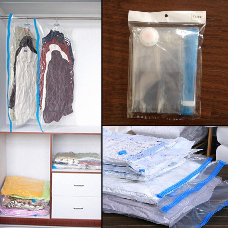 Home Storage Vacuum Space Saver Bag Compressed Organizer Clothing Bag Air Pump Seal for Organizing Cupboard Wardrobe