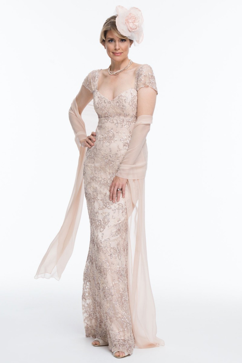 Charming Lace Mermaid Mother of the Bride Dresses Cap Sleeves Sweetheart Shiny Sequins Plus Size Mothers Wedding Guest Dress With Long Wrap