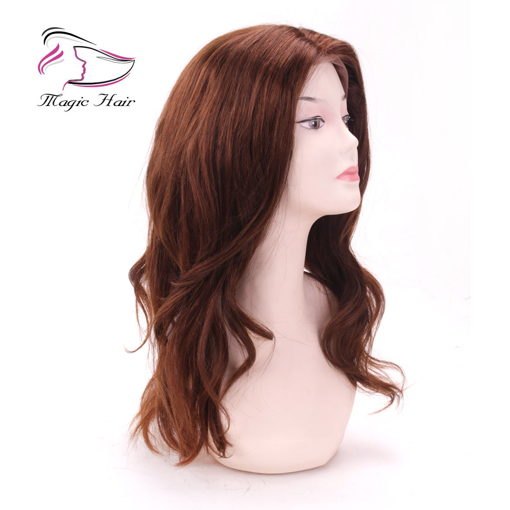 Evermagic full lace wigs lace front wigs for black women color 2# body wave Brazilian virgin hair 130 150 density 100% human hair
