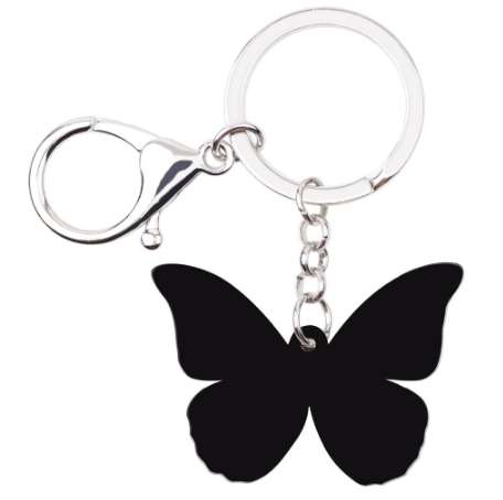 Bonsny Acrylic Pattern Morpho Menelaus Butterfly Key Chain Key Ring Handbag Bag Charm Keychain Fashion Animal Jewelry For Women