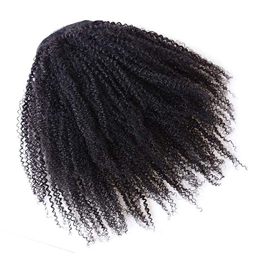 ponytail afro hair for black women, 3b 3c kinky curly human hair ponytail drawstring 100g-160g peruvian virgin hair drawstring ponytail