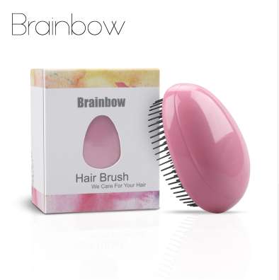 Brainbow 1pc Egg Design Magic Hair Brush Round Portable Plastic Comb Scalp Massage Comb Shampoo Shower Brush Hair Styling Tools