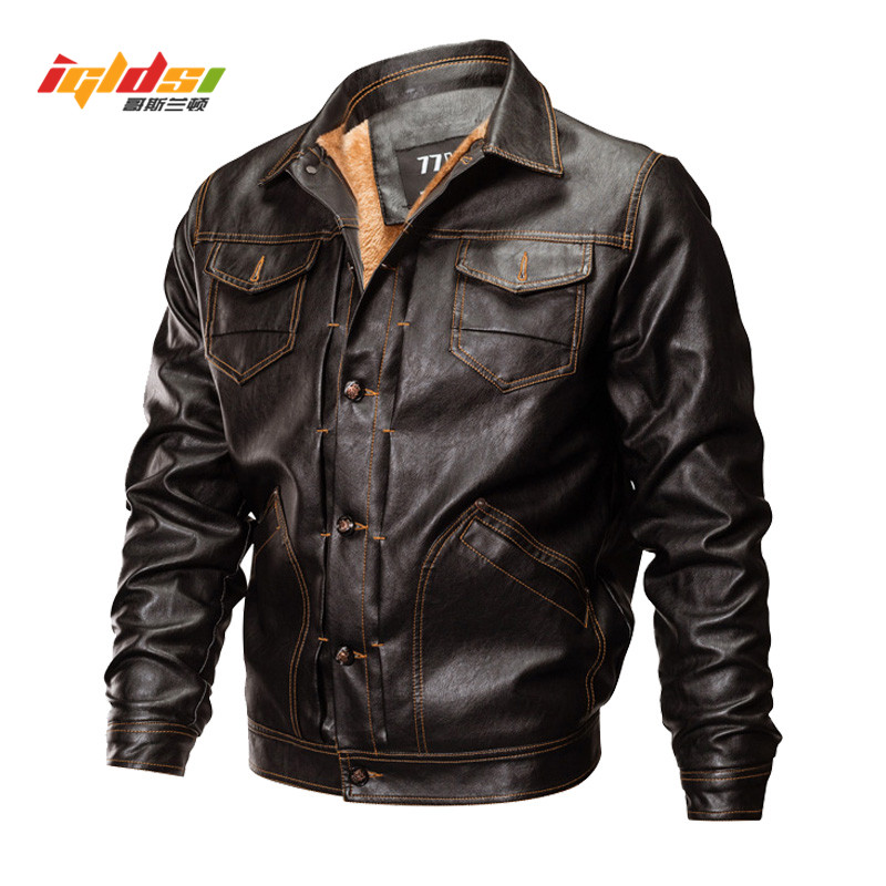 New 2018 Winter PU Leather Jacket Men Tactical Army Bomber Jacket Warm Pilot Coat Thick Wool Liner Motorcycle, Black
New 2018 Winter PU Leather Jacket Men Tactical Army Bomber Jacket Warm Pilot Coat Thick Wool Liner Motorcycle, Black