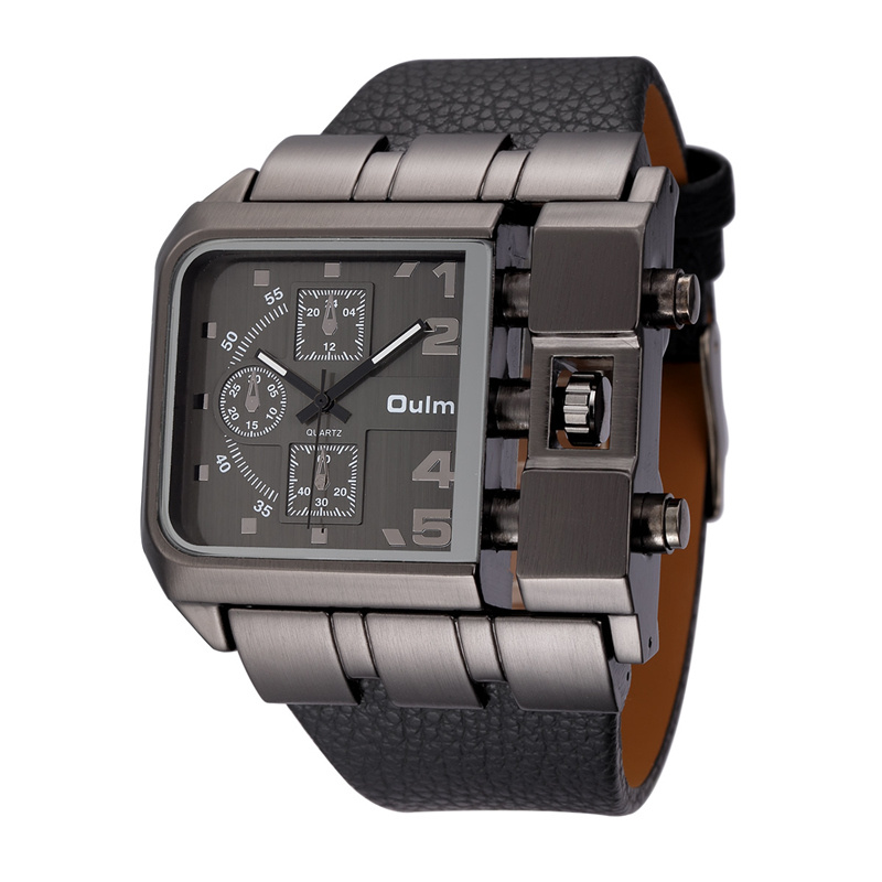 OULM Brand Original Unique Design Square Men Wristwatch Wide Big Dial Casual Leather Strap Quartz Watch Male Sport Watches, Slivery;brown
OULM Brand Original Unique Design Square Men Wristwatch Wide Big Dial Casual Leather Strap Quartz Watch Male Sport Watches, Slivery;brown