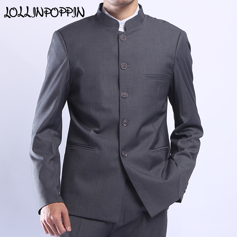 Mens Grey Tunic Suit Jacket Mandarin Collar Single Breasted Chinese Traditional Style Stand Collar Coat
Mens Grey Tunic Suit Jacket Mandarin Collar Single Breasted Chinese Traditional Style Stand Collar Coat