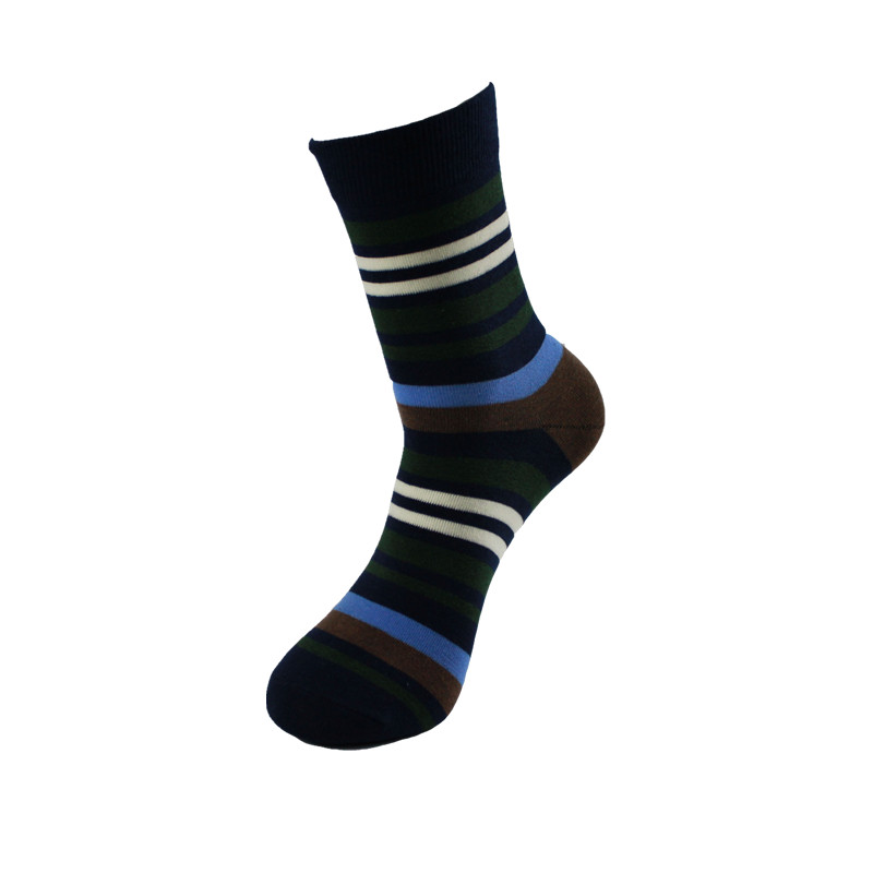 Fashion Colorful Socks Men Hit Color Stripes big dot Jacquard filled optic combed Cotton Male Sock business sock 5 pairs/Lot