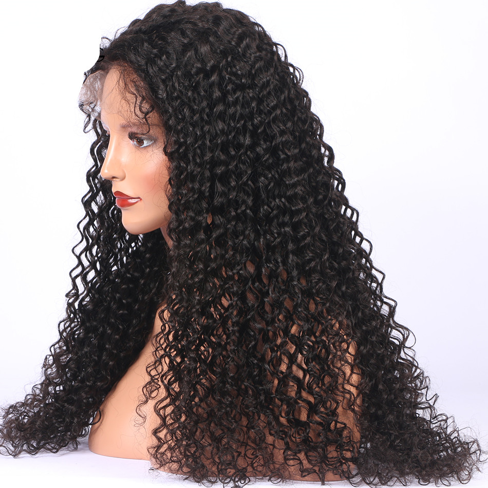 360 Lace Frontal Wig Natural Deep Curly Brazilian Remy Human Hair Laces Wigs with Baby Hairs for Women 16inch 130% Density diva1