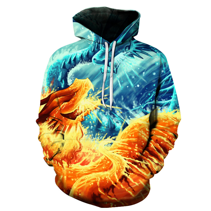 Ice Fire Dragon Printed 3D Hoodies Sweatshirts Men Women Plus 6XL Pullover Skateboard Hip Hop Hooded Jackets Male Tracksuits