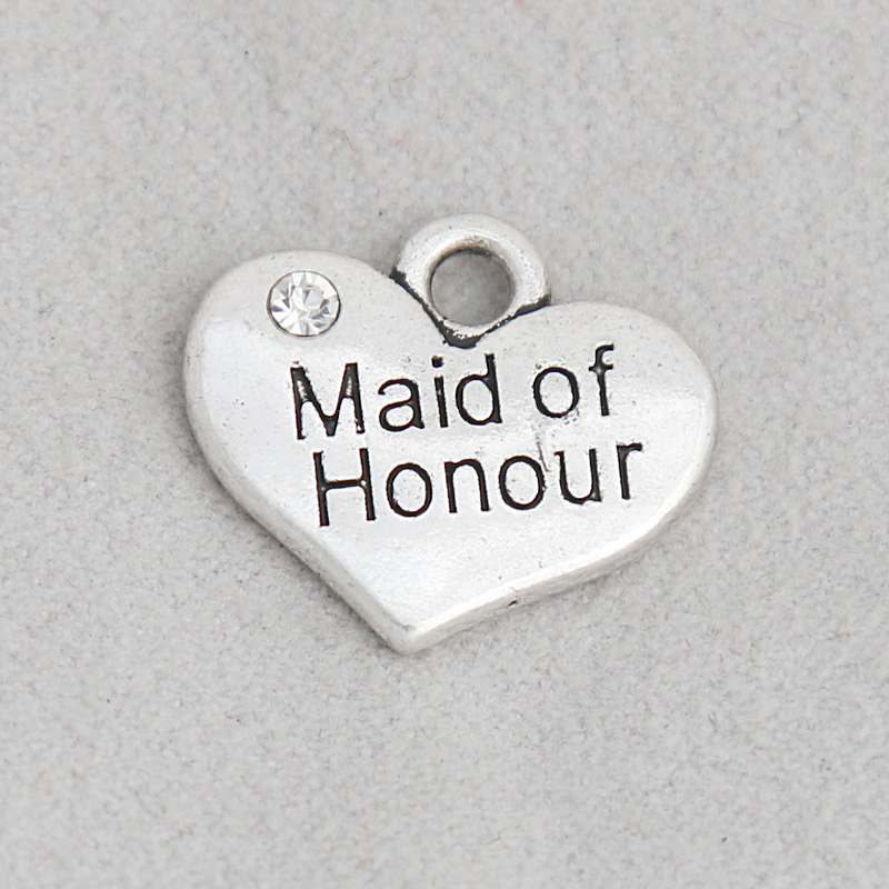 Wholesale Heart Maid Of Honour Alloy Double Side Wedding Bridal Charms Message Letter Charms 15*17mm AAC1917
Wholesale Heart Maid Of Honour Alloy Double Side Wedding Bridal Charms Message Letter Charms 15*17mm AAC1917