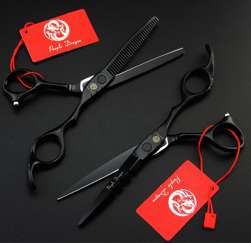 purple dragon red/purple/white/ Black lacquer 5.5 inch/6.0 inch hair cutting/thinning scissors6CR scissors S2563