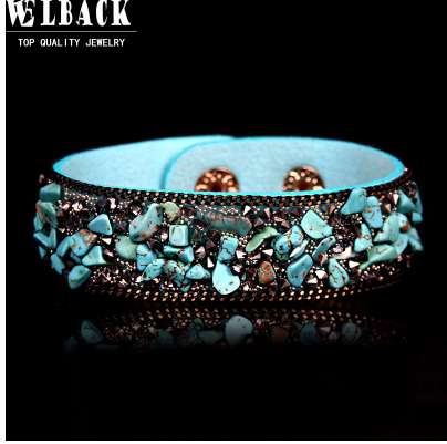 Welback Newest Fashion women jewelry bohemia style rhinestone Leather Charm wrap Bracelet Bangles with Buttons Adjust Size
Welback Newest Fashion women jewelry bohemia style rhinestone Leather Charm wrap Bracelet Bangles with Buttons Adjust Size