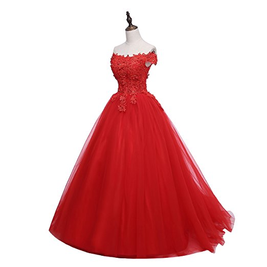 Red Ball Gown Quinceanera Dresses Beaded Crystal Formal Party Gown Vestidos De 15 Anos QC1275