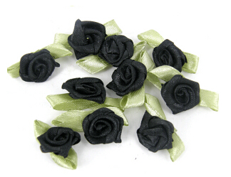 300pcs/lot Small Satin Ribbon Roses Buds Embellishments Wedding Party Decorative Flowers 27 colors to choose Colour & Packet Size