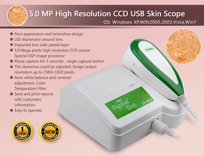 Promotion 5.0 MP High Resolution Digital CCD USB Skin Camera Skinscope Skin Analyzer Scope Diagnosis System including Software DHL
