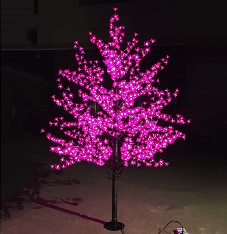 LED waterproof outdoor landscape garden peach tree lamp simulation 1.5 m 480/ 576 lights LED cherry blossom tree lights garden decoration от DHgate WW