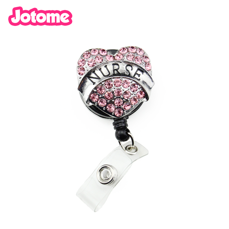 10pcs/lot Mix style medical yoyo retractable badge pull reel nurse Breast Cancer Awareness pink ribbon Id working holder