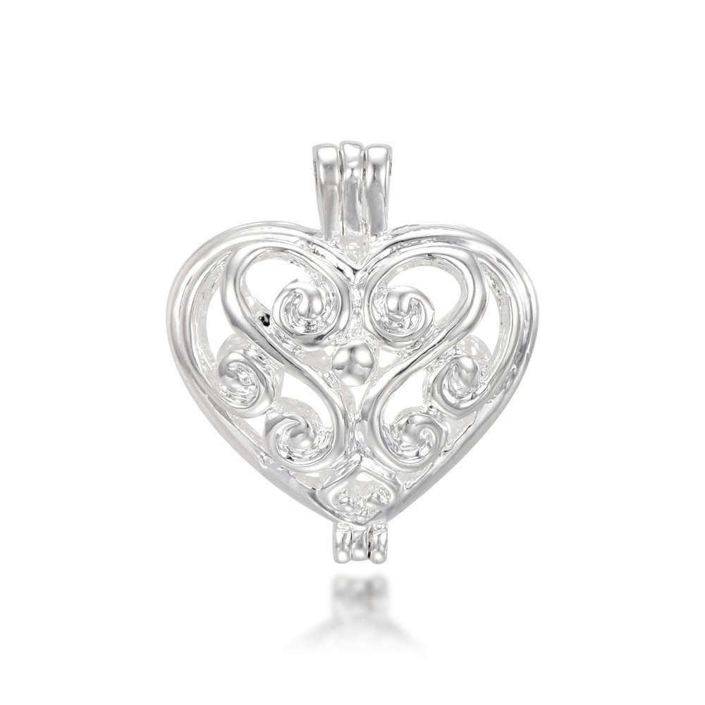 Pearl cage necklace pendant essential oil diffuser love provides silverplated 10pc plus your own pearl stone makes it more attractive