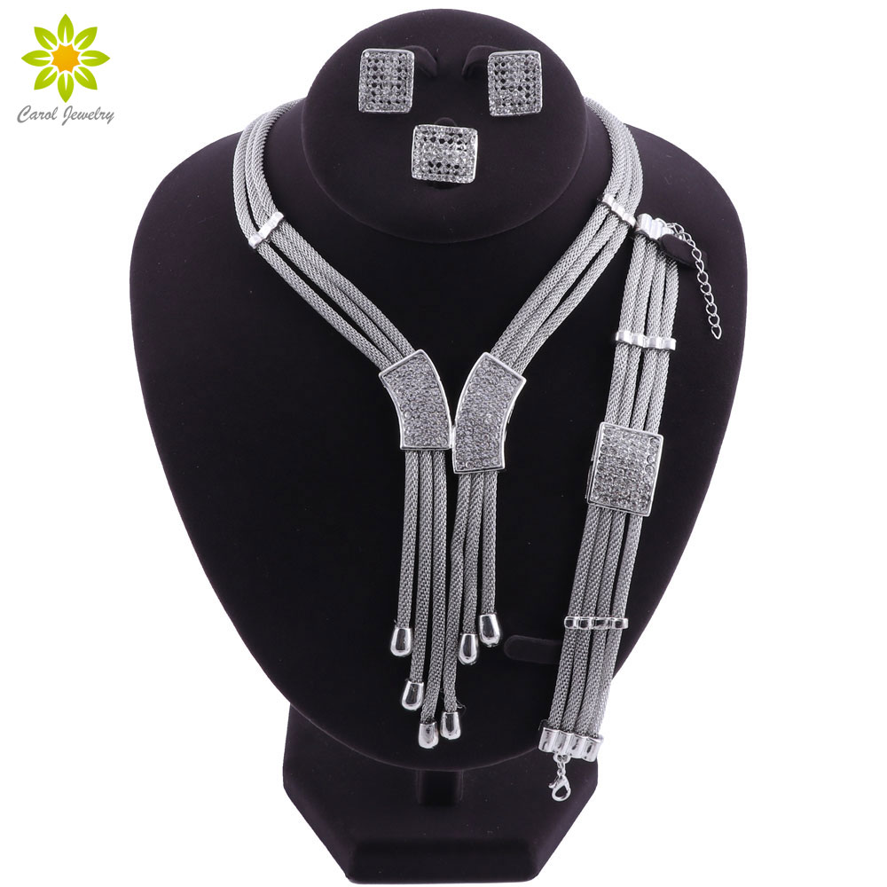 Women Jewelry Sets Silver Plated Necklace Earrings Bracelet Ring Jewelry Sets Wedding Party Bridal Accessories Costume Jewelry
Women Jewelry Sets Silver Plated Necklace Earrings Bracelet Ring Jewelry Sets Wedding Party Bridal Accessories Costume Jewelry