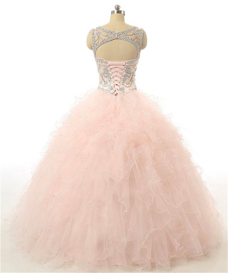 2020 High Quality Ball Gown Sparking Crystal Quinceanera Dresses Beaded Formal Party Gown Vestidos De 15 Anos QC1271