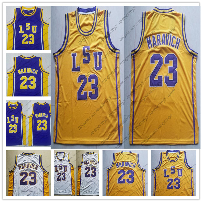 NCAA LSU Tigers #23 Pete Maravich Vintage Jerseys Purple White Yellow Retro College Basketball Stitched Men Kids Adult Youth size S-4XL, Black
NCAA LSU Tigers #23 Pete Maravich Vintage Jerseys Purple White Yellow Retro College Basketball Stitched Men Kids Adult Youth size S-4XL, Black