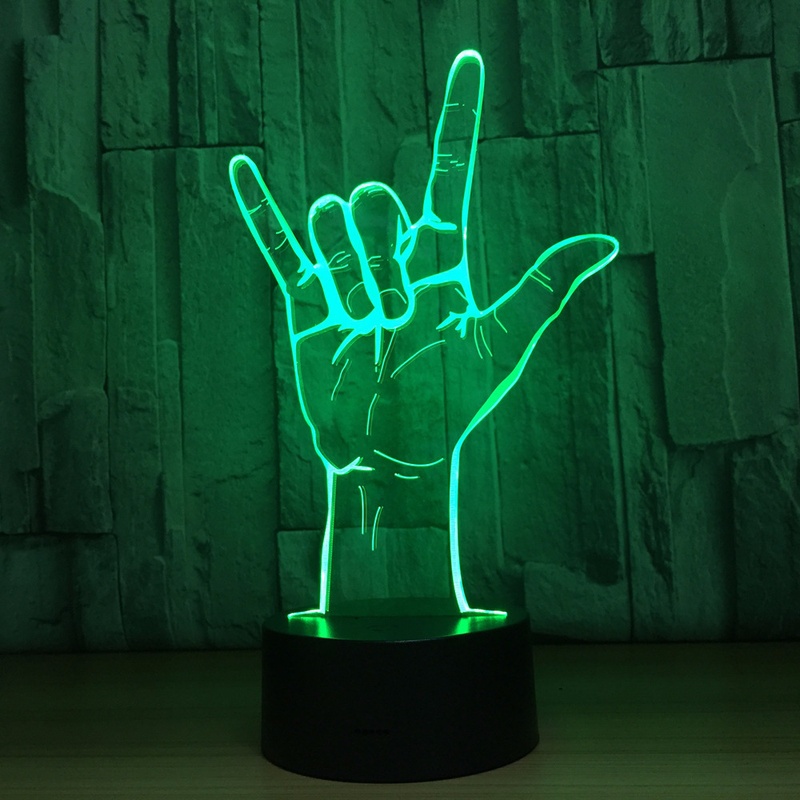 I Love You Gesture 3D Acrylic LED Night Light Touch Switch Desk Table Lamp Party Decorative Light Valentines Day Gift