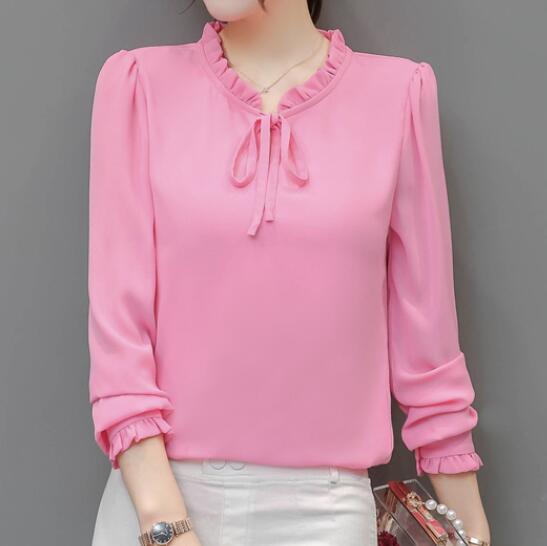 Women's Chiffon Blouse Sweet Bow Tie Neck with Drawstring Ruffles Chiffon Shirts Long Sleeve Summer Blouse OL Top for Business, Blue
Women's Chiffon Blouse Sweet Bow Tie Neck with Drawstring Ruffles Chiffon Shirts Long Sleeve Summer Blouse OL Top for Business, Blue