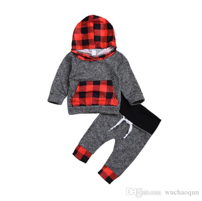 Newborn Baby Boy Girl Plaid Toddler Hooded Top+Pants 2-piece Set Outfits Red Black Kids Clothing Xmas gift babys girl boy clothes, White
Newborn Baby Boy Girl Plaid Toddler Hooded Top+Pants 2-piece Set Outfits Red Black Kids Clothing Xmas gift babys girl boy clothes, White