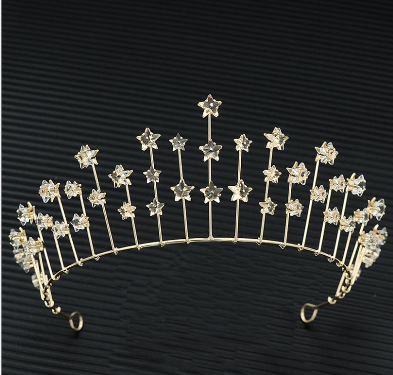 2018 new bride wedding Star crown semicircular hair accessories wedding dress accessories photo studio hair accessories