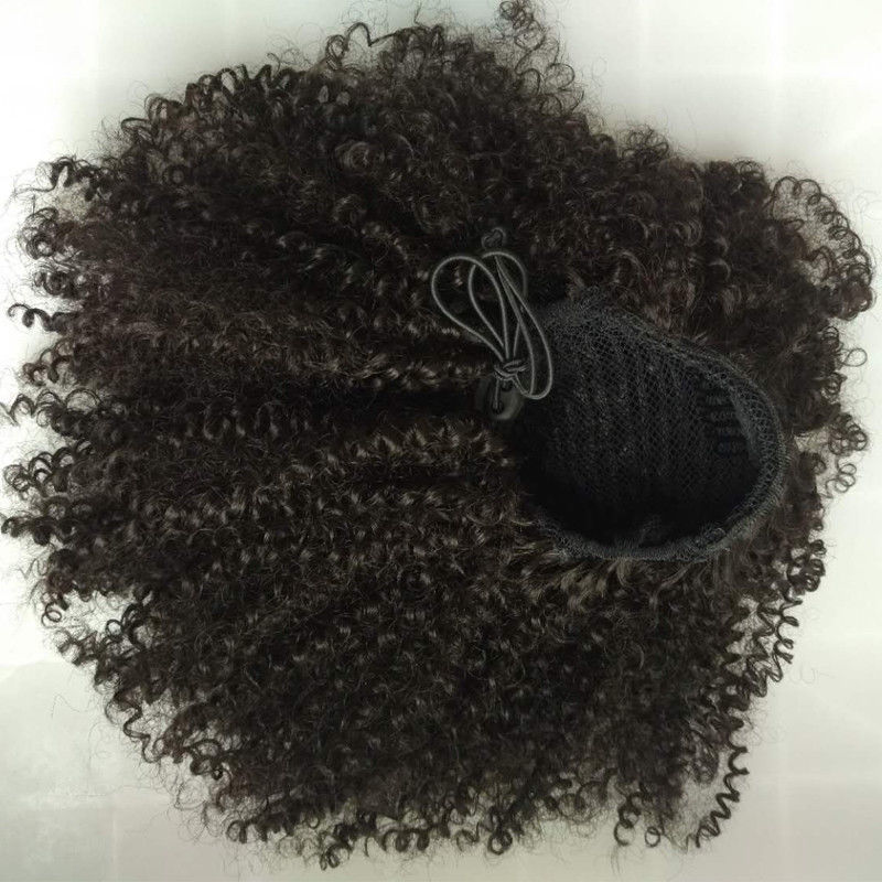 Celebrity Human hair ponytail Natural big puff unprocessed Kinky curly afro puff ponytail peruvian hair drawstring updo 140g