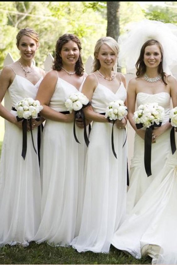 Hot Selling Spaghetti Straps White Long Bridesmaid Dresses Chiffon for Wedding Party with Black Sash Under 100, Lavender
Hot Selling Spaghetti Straps White Long Bridesmaid Dresses Chiffon for Wedding Party with Black Sash Under 100, Lavender