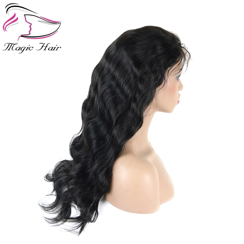 Brazilian human hair wigs non-remy lace front wigs with baby hair pre-plucked hairline body wave 230% density customized accepted