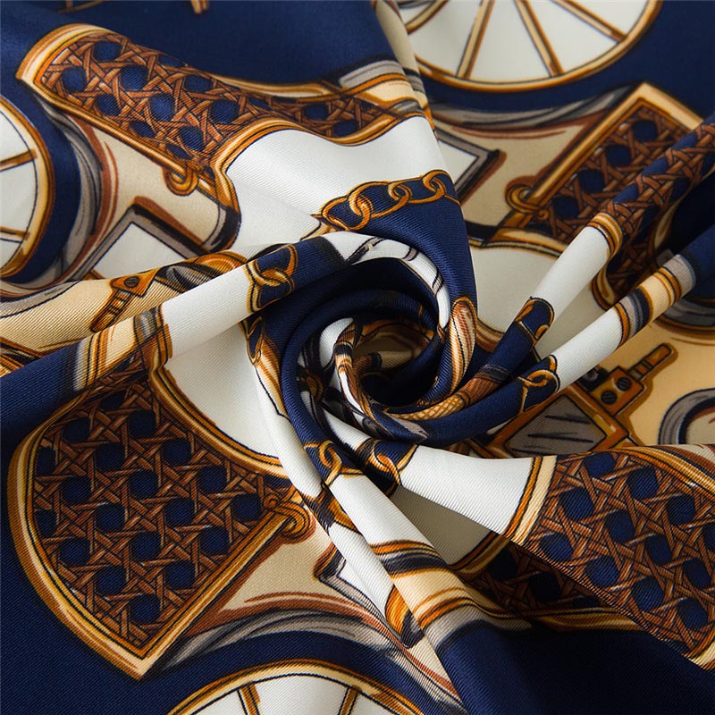carriage print scarf Women 100% Silk Square Scarf Handmade Design Satin Foulard Femme Echarpe Small Ladies Neck Scarves 60*60CM