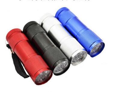 Portable UV Lamps 9 LED Mini LED Flashlights Super Bright LED Torch Light Outdoor Camping Flashlights