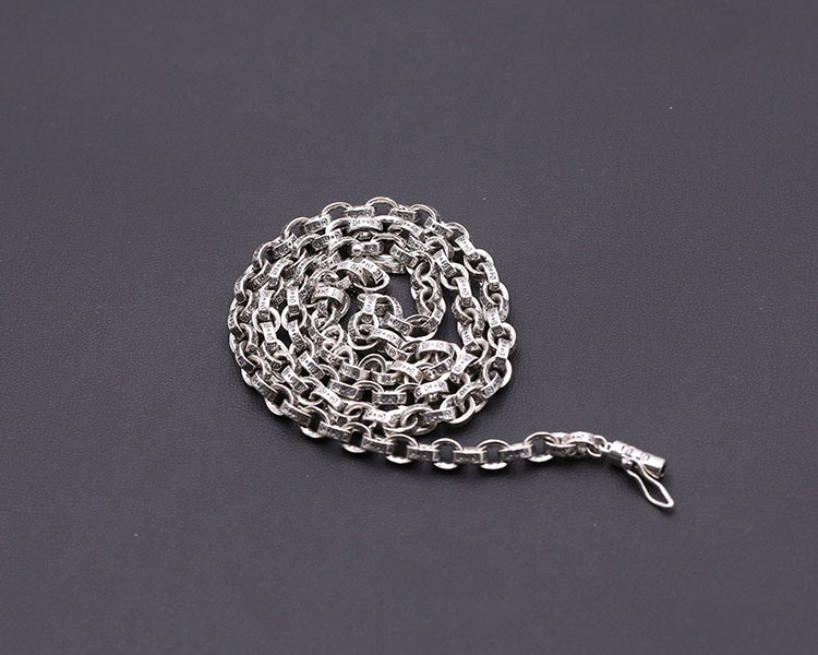 Personalized 925 sterling silver vintage style jewelry American European antique silver hand-made designer thick chain necklace for men