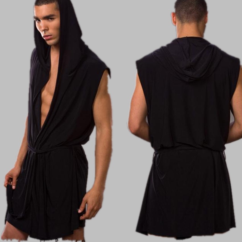men' robes male Ice silk comfortable casual sleeveless robe bathrobes man pajamas sexy lounge clothes hot summer, Grey
men' robes male Ice silk comfortable casual sleeveless robe bathrobes man pajamas sexy lounge clothes hot summer, Grey