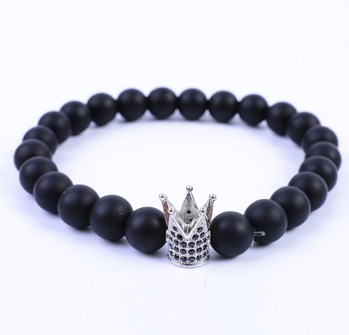 Elegant Micro Pave Zircon and Volcanic Stone Beaded Strand Wristwear Gender-Neutral DIY Jewelry Kit