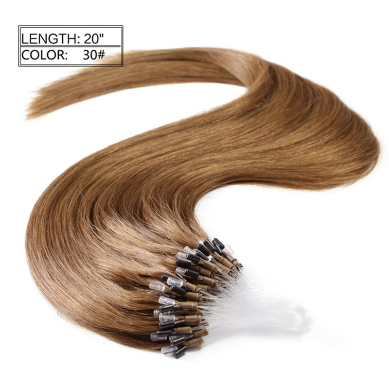 grade 8amicro ring hair extension indian remy 100 human hair extensions 0 8g s 200s lot brown color