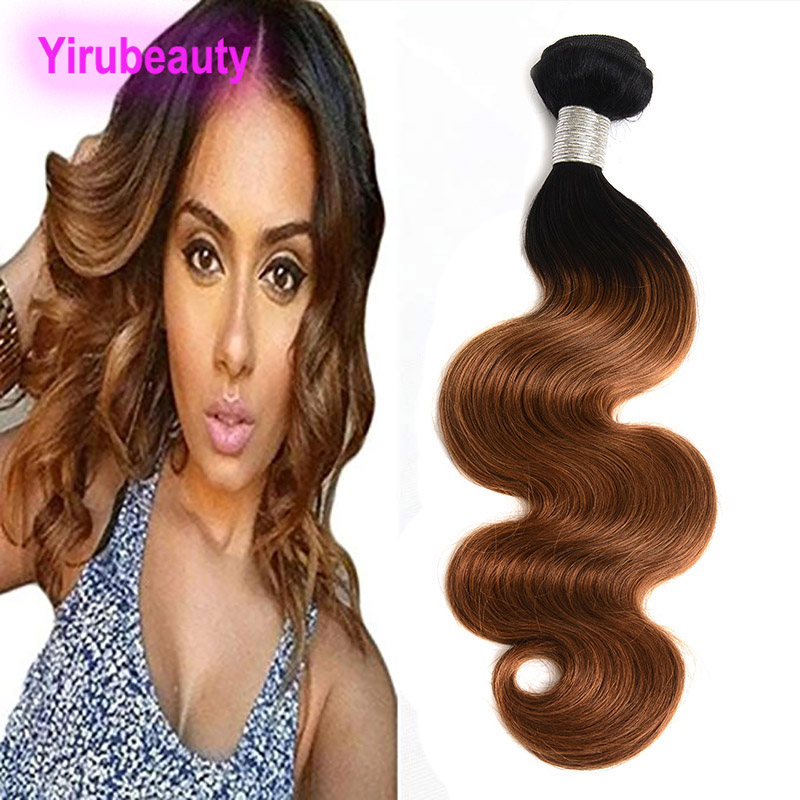Brazilian 1B/30 Human Hair Extensions One Bundle Virgin Hair Double Wefts Body Wave Weaves Remy Hair 10-28inch 1B 30