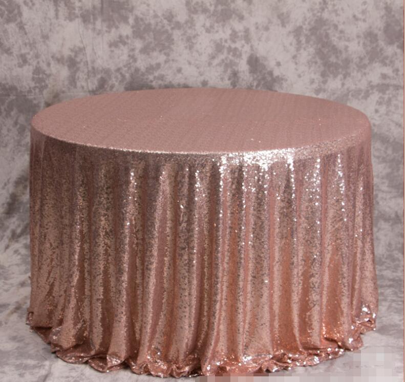 Great Gatsby wedding table cloth Rose gold round and rectangle Add Sparkle with Sequins wedding cake table idea Masquerade Birthday Party