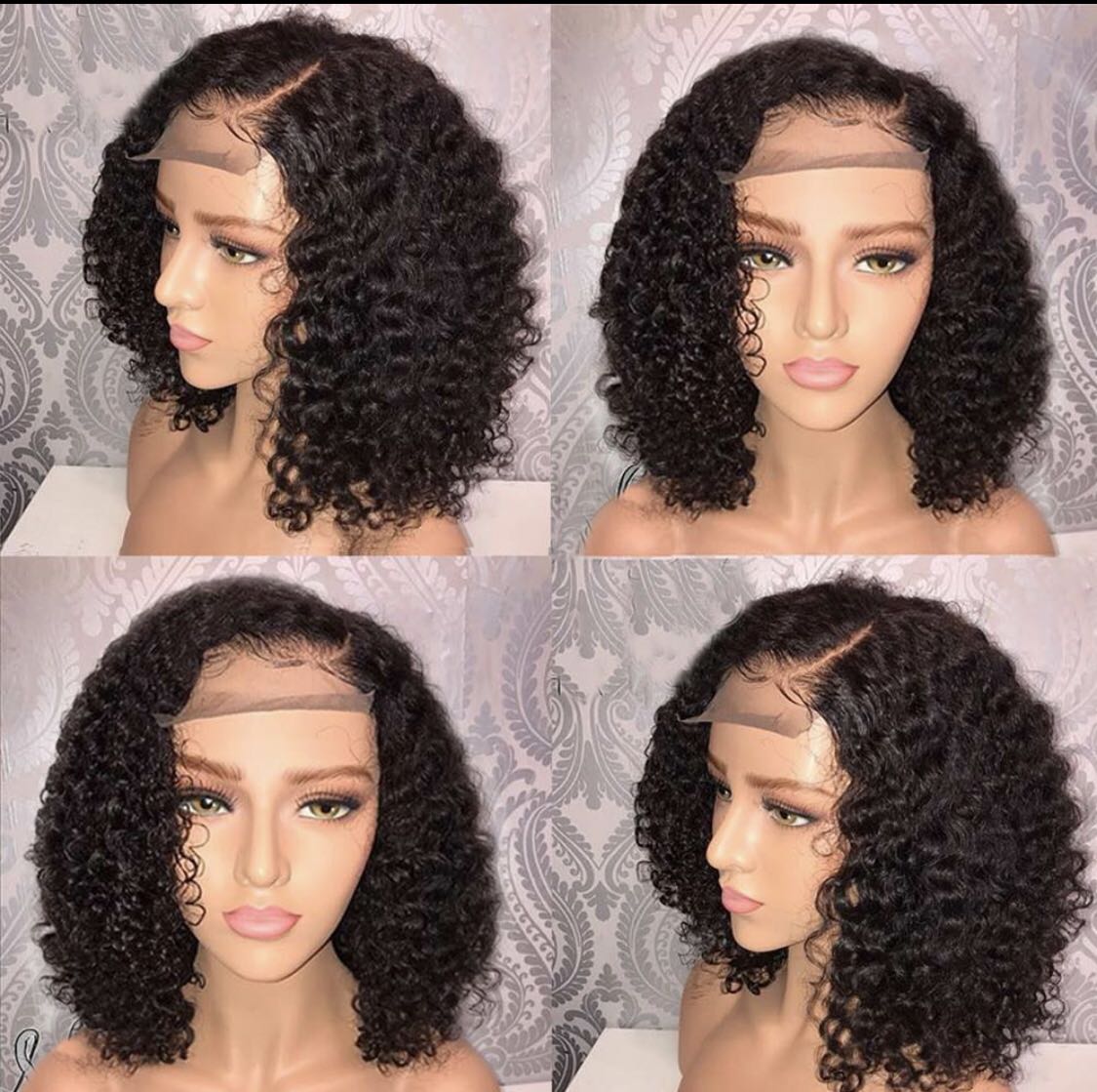 Pixie Cut Wig Human Hair Short Curly Wigs Bob Lace Front brazilian hd swiss Closure water wave diva1