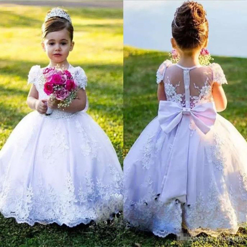 Flower Girls Dresses Cap Sleeves Bow Back Floor Length High Quality Princess Communion Gowns, Lanvender
Flower Girls Dresses Cap Sleeves Bow Back Floor Length High Quality Princess Communion Gowns, Lanvender