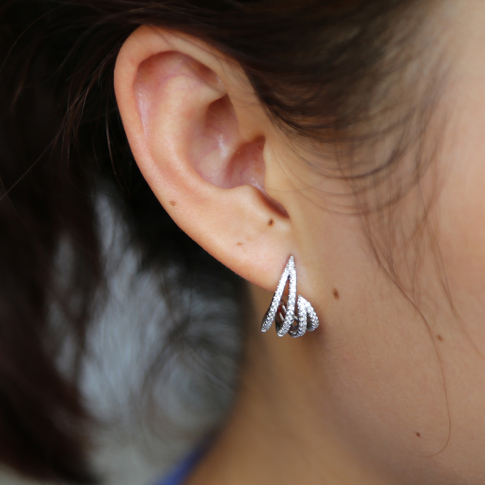 fashion bud flower stud earriing arround ear new design gorgeous elegance women gift studs fashion jewelry