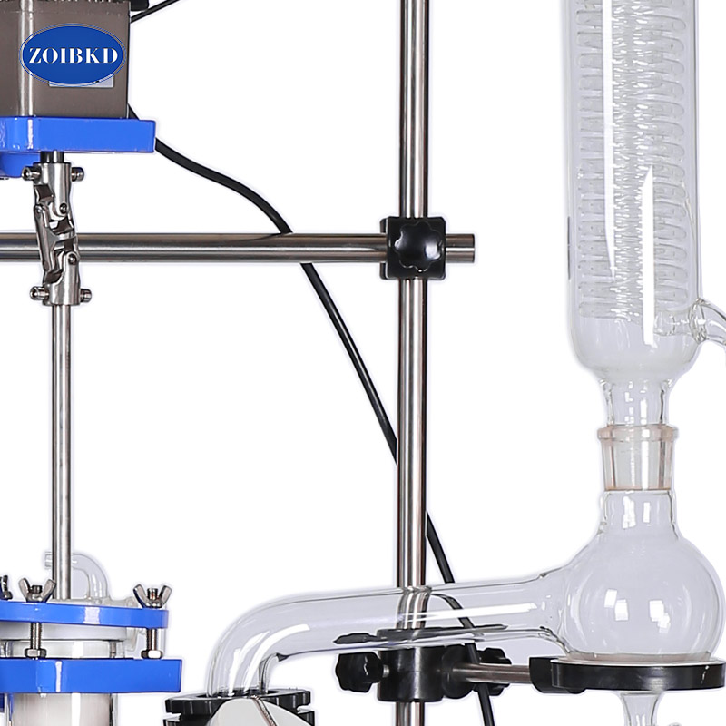 ZOIBKD Supply F-20L Volume Water Oil Bath With Condenser Reflux Flask For Lab Heating Single Layer Glass Reactor