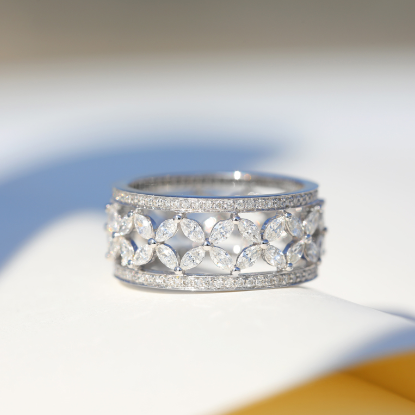 Victoria Wick Top Selling Choucong Brand New Luxury Jewelry 925 Sterling Silver Marquise 5A CZ Diamond Party Office Wedding Band Ring Gift