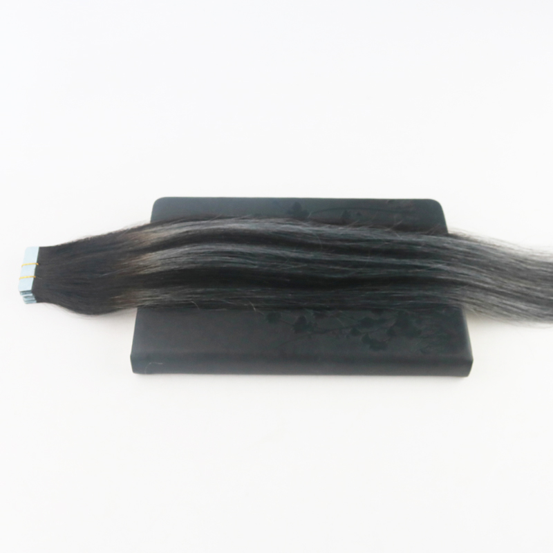 Ombre Tape In Hair Extensions Human 100G Virgin Brazilian Straight Remy Hair 40Piece PU Skin Weft Balayage color#1B/Silver/1B