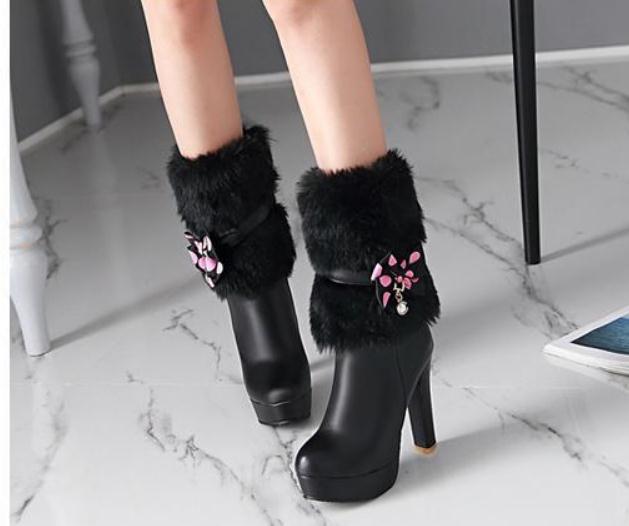 Free send 2018 new style winter high heel warm fashion Coarse heel round head women boots, Black
Free send 2018 new style winter high heel warm fashion Coarse heel round head women boots, Black
