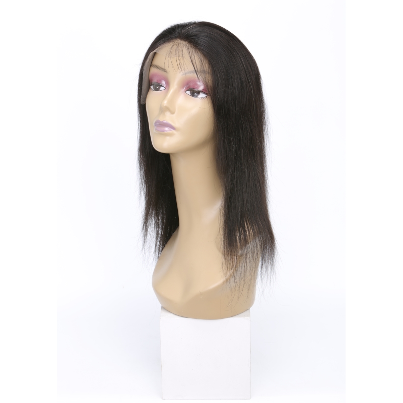 Indian Raw Virgin Human Straight 14-32Inch Lace Front With Baby Hair 9A Wigs Adjustable Band