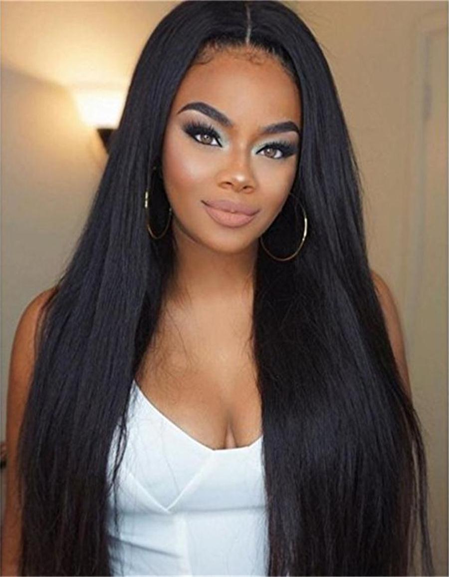 250% Density 360 Lace Frontal Wigs pre plucked 24" Straight hd Front Natural Color Glueless Full Human Hair Wig diva1