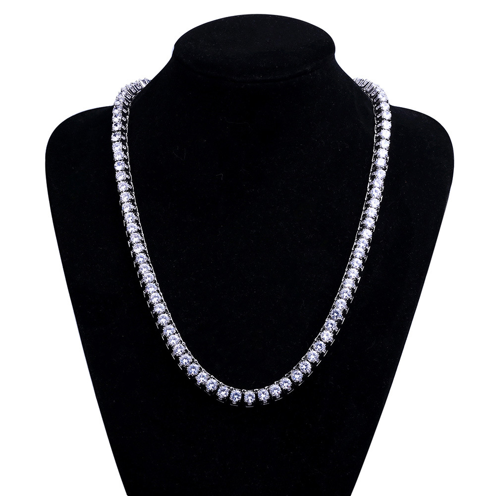 New Fashion 18k Gold Plated 10mm CZ Cubic Zircon Tennis Chain Necklace Choker Hip Hop Masculina Jewelry Bijoux Gifts Collier for Men Women
